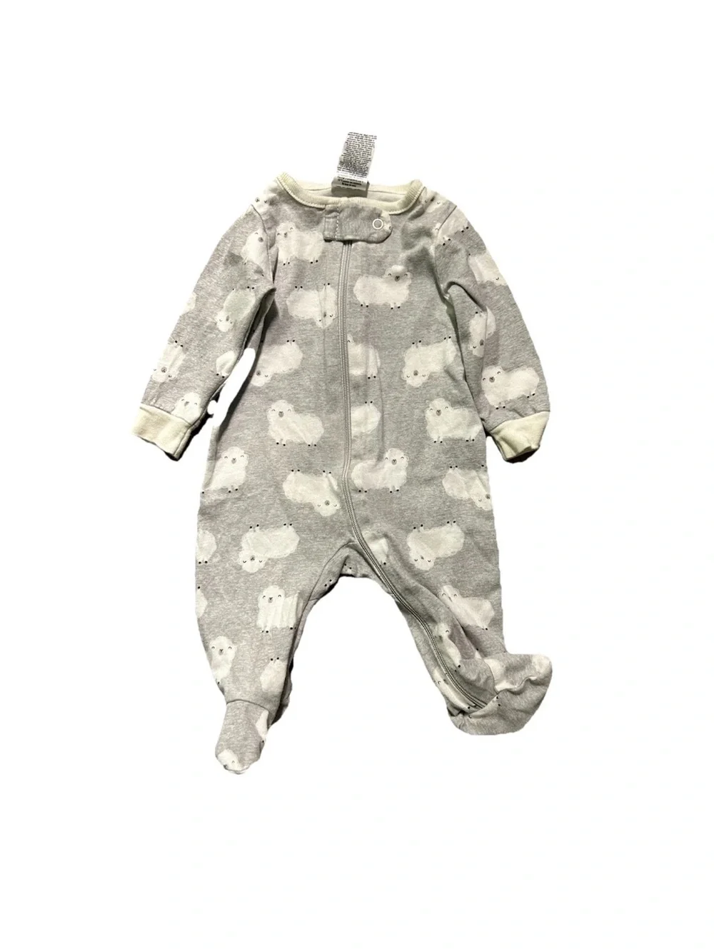 Baby Footie Pajamas 2 Way Zipper Stripes Animals Size Newborn